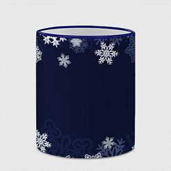 Кружка 3D Воздушные снежинки, цвет: 3D-синий кант — фото 2