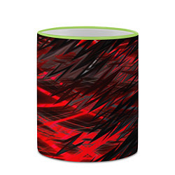 Кружка 3D Черно красные текстуры, цвет: 3D-светло-зеленый кант — фото 2