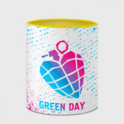 Кружка 3D Green Day neon gradient style, цвет: 3D-белый + желтый — фото 2