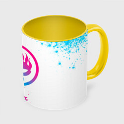 Кружка 3D The Offspring neon gradient style, цвет: 3D-белый + желтый