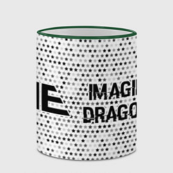 Кружка 3D Imagine Dragons glitch на светлом фоне по-горизонт, цвет: 3D-зеленый кант — фото 2