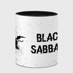 Кружка 3D Black Sabbath glitch на светлом фоне по-горизонтал, цвет: 3D-белый + черный — фото 2