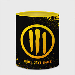 Кружка 3D Three Days Grace - gold gradient, цвет: 3D-белый + желтый — фото 2