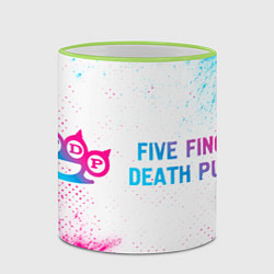 Кружка 3D Five Finger Death Punch neon gradient style по-гор, цвет: 3D-светло-зеленый кант — фото 2