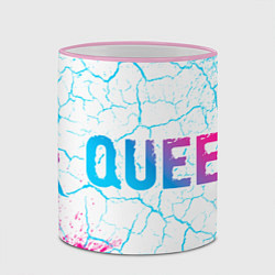 Кружка 3D Queen neon gradient style по-горизонтали, цвет: 3D-розовый кант — фото 2