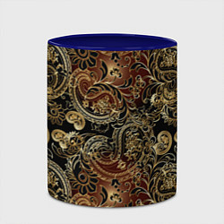 Кружка 3D Золотые узоры пейсли, цвет: 3D-белый + синий — фото 2
