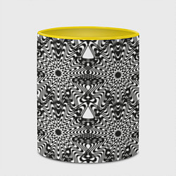Кружка 3D Черные линии, цвет: 3D-белый + желтый — фото 2