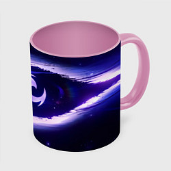 Кружка 3D Genshin Impact Raiden sign, цвет: 3D-белый + розовый