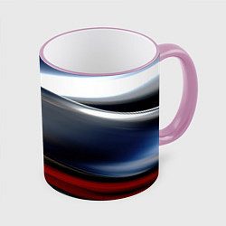 Кружка 3D Темная металлическая абстракция, цвет: 3D-розовый кант