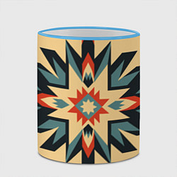 Кружка 3D Орнамент в стиле американских индейцев, цвет: 3D-небесно-голубой кант — фото 2