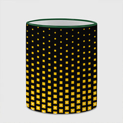 Кружка 3D Жёлтые квадраты, цвет: 3D-зеленый кант — фото 2