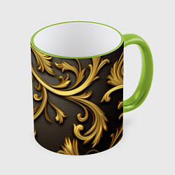 Кружка 3D Gold abstract, цвет: 3D-светло-зеленый кант