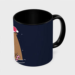 Кружка цветная Новогодняя капибара - 2024