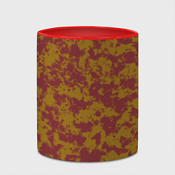 Кружка 3D Бордово-горчичные пятна, цвет: 3D-белый + красный — фото 2