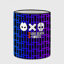 Кружка 3D Любовь смерть и роботы неон, цвет: 3D-черный кант — фото 2