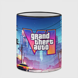 Кружка 3D GTA 6 неоновый город, цвет: 3D-черный кант — фото 2