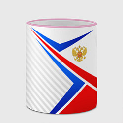 Кружка 3D Герб РФ - классические цвета флага, цвет: 3D-розовый кант — фото 2