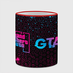 Кружка 3D GTA6 - neon gradient по-горизонтали, цвет: 3D-красный кант — фото 2