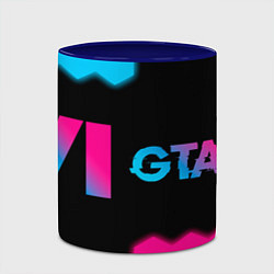 Кружка 3D GTA 6 - neon gradient по-горизонтали, цвет: 3D-белый + синий — фото 2