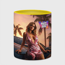 Кружка 3D GTA 6 girl, цвет: 3D-белый + желтый — фото 2