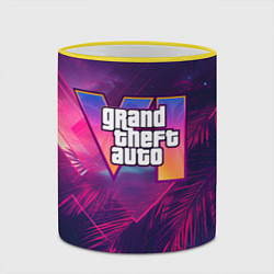 Кружка 3D GTA 6 summer logo, цвет: 3D-желтый кант — фото 2