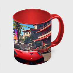 Кружка 3D GTA 6 red auto, цвет: 3D-белый + красный