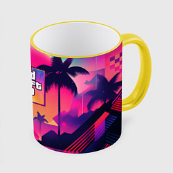 Кружка цветная GTA 6 закат солнца