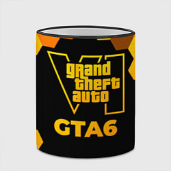 Кружка 3D GTA6 - gold gradient, цвет: 3D-черный кант — фото 2