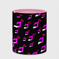 Кружка 3D JoJos Bizarre neon pattern logo, цвет: 3D-белый + розовый — фото 2