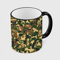 Кружка цветная Коты и кошки - камуфляж