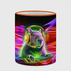 Кружка 3D Capybara is an avid gamer, цвет: 3D-оранжевый кант — фото 2