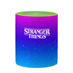 Кружка 3D Stranger Things gradient colors, цвет: 3D-белый + светло-зеленый — фото 2