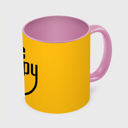 Кружка 3D Smile - be happy, цвет: 3D-белый + розовый