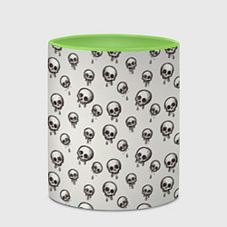 Кружка 3D Мультяшные черепки абстрактный паттерн, цвет: 3D-белый + светло-зеленый — фото 2