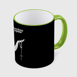 Кружка цветная Techno храм монашка секси в латексе