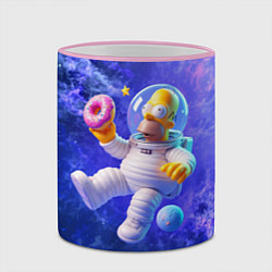 Кружка 3D Homer Simpson is a brave astronaut, цвет: 3D-розовый кант — фото 2