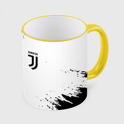 Кружка 3D Juventus sport color black, цвет: 3D-желтый кант