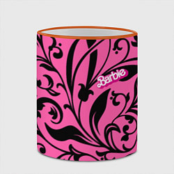 Кружка 3D Barbie - floral pattern, цвет: 3D-оранжевый кант — фото 2