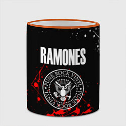 Кружка 3D Ramones краски метал группа, цвет: 3D-оранжевый кант — фото 2