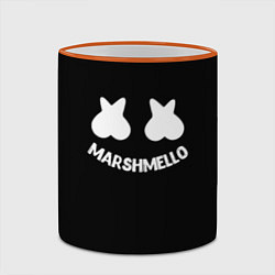 Кружка 3D Маршмеллоу белое лого, цвет: 3D-оранжевый кант — фото 2