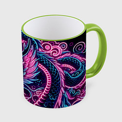 Кружка цветная Neon Japanese dragon - irezumi