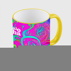 Кружка цветная Abstract floral pattern - aloha