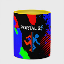 Кружка 3D Portal 2 краски сочные текстура, цвет: 3D-белый + желтый — фото 2