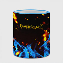 Кружка 3D Evanescence огонь рок группа, цвет: 3D-небесно-голубой кант — фото 2