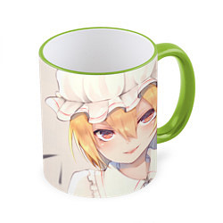 Кружка 3D Touhou Project Flandre smile, цвет: 3D-светло-зеленый кант