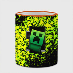Кружка 3D Minecraft зелёные краски, цвет: 3D-оранжевый кант — фото 2