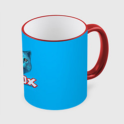 Кружка цветная Roblox синий кот