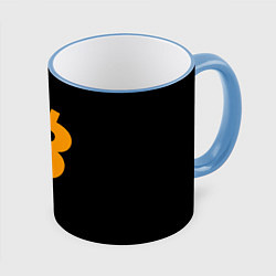 Кружка цветная Биткоин криптовалюта оранжевое лого