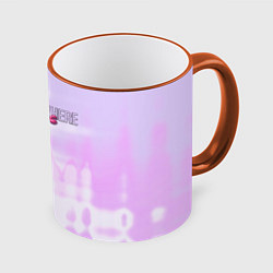 Кружка цветная Love is everywhere on gradient