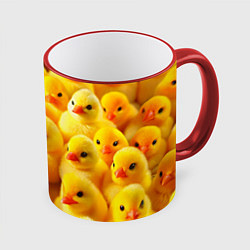 Кружка цветная С желтыми цыплятами